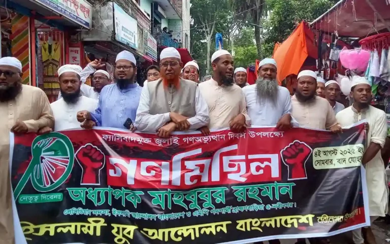 নবীনগরে ইসলামী যুব আন্দোলনের গণমিছিল অনুষ্ঠিত