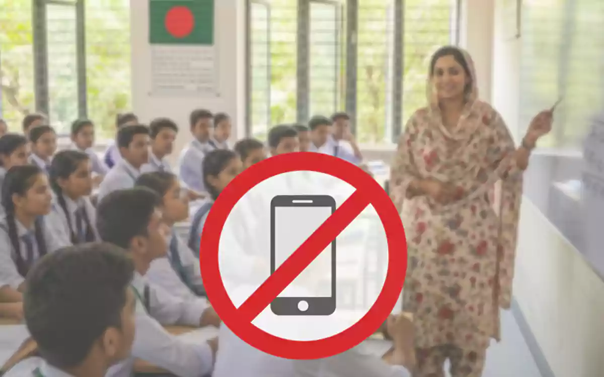 Phones are banned in the classroom.