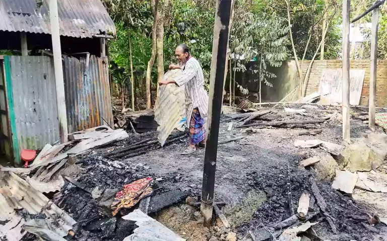 Rostam Ali lost everything in a fire in Brahmanpara, Comilla