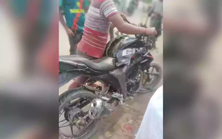 A young man riding a motorcycle died, 1 injured after being hit by a truck in Noakhali