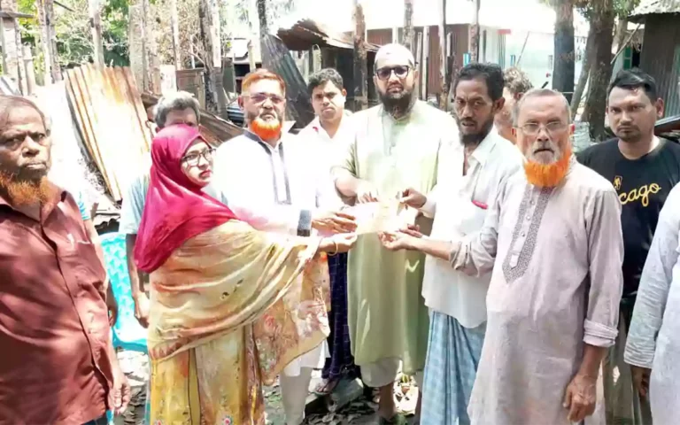 Rising Cumilla - Cash distribution among fire-affected families on behalf of Mohammad Rafiqul Haque Bhuiyan at Madrasa in Brahmanpara