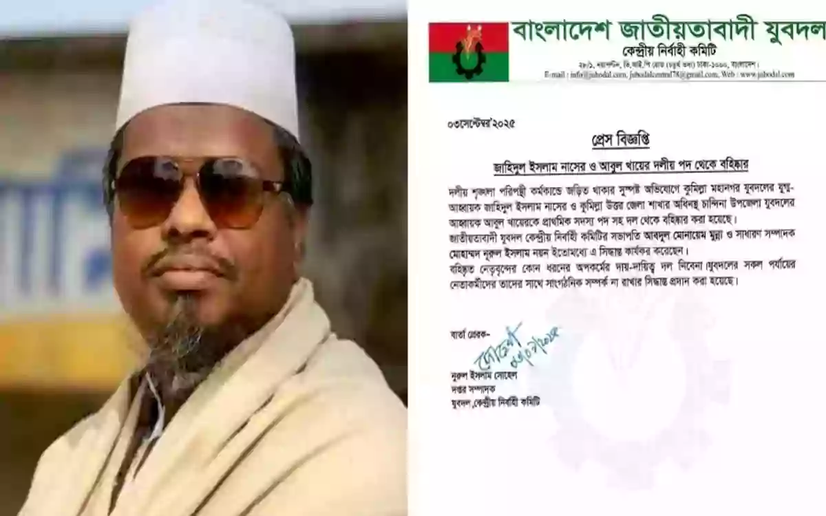 RisingCumilla - Upazila Youth Party convener expelled for announcing ballot paper printing