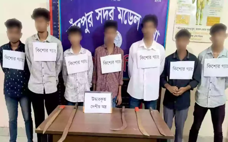 Rising Cumilla - 7 members of a teenage gang arrested with country-made weapons in Chandpur city