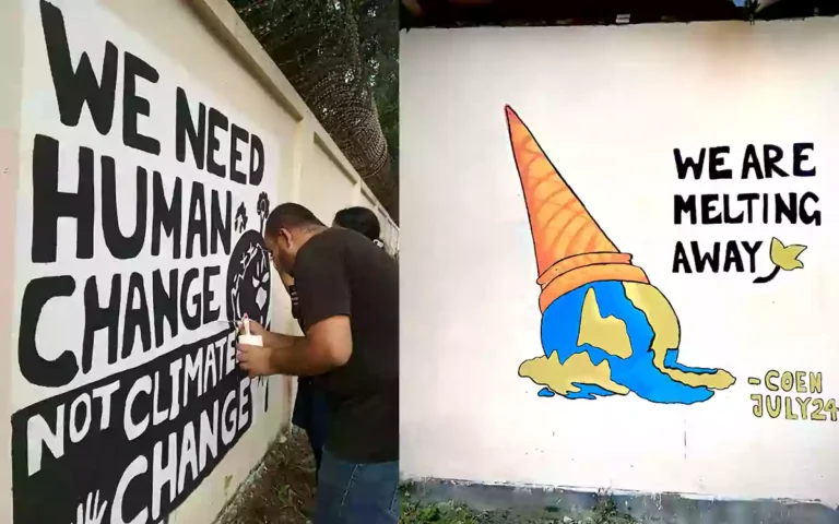 নোয়াখালী বিজ্ঞান ও প্রযুক্তি বিশ্ববিদ্যালয়ে পরিবেশ সচেতনতা বৃদ্ধিতে CoEN-এর রঙিন দেয়াল গ্রাফিতি