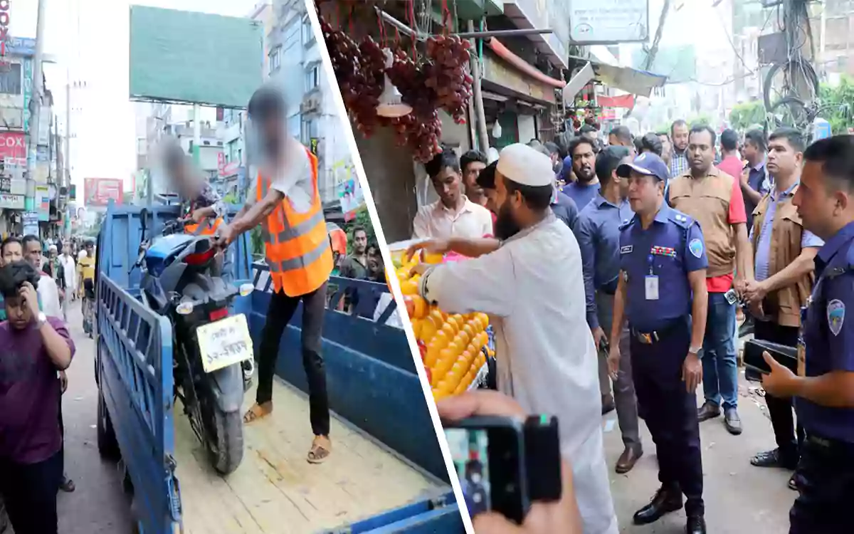Police campaign to clear sidewalks and ease traffic congestion in Feni city