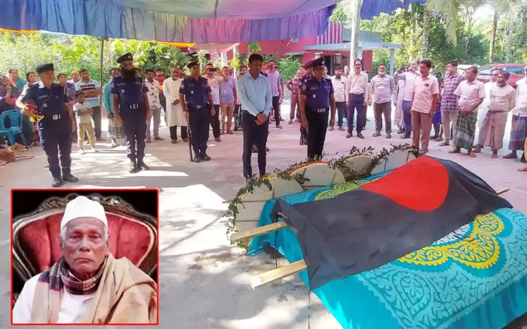 চান্দিনায় বীর মুক্তিযোদ্ধা কালী ভূষণ বকসী কে রাষ্ট্রীয় মর্যাদায় শেষ বিদায়