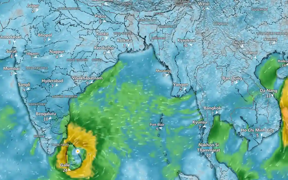 ঘূর্ণিঝড় ডিটওয়াহ শ্রীলঙ্কা উপকূলে, বাংলাদেশে আঘাতের আশঙ্কা নেই