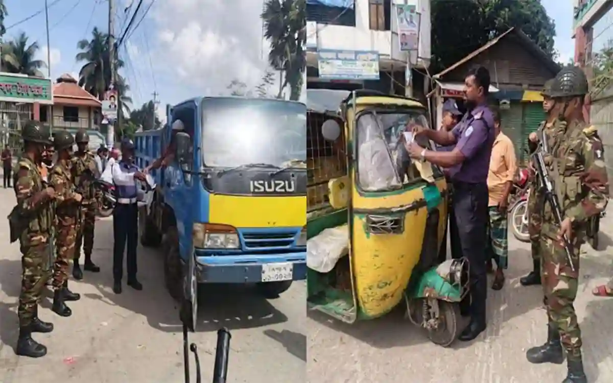 Rising Cumilla -13 vehicles fined in joint force operation in Chandpur