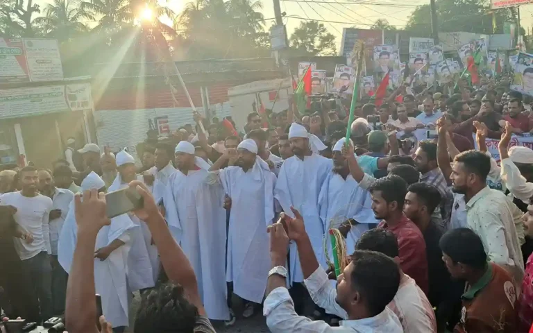 Rising Cumilla -Protesters in shrouds demand change of BNP candidate in Noakhali