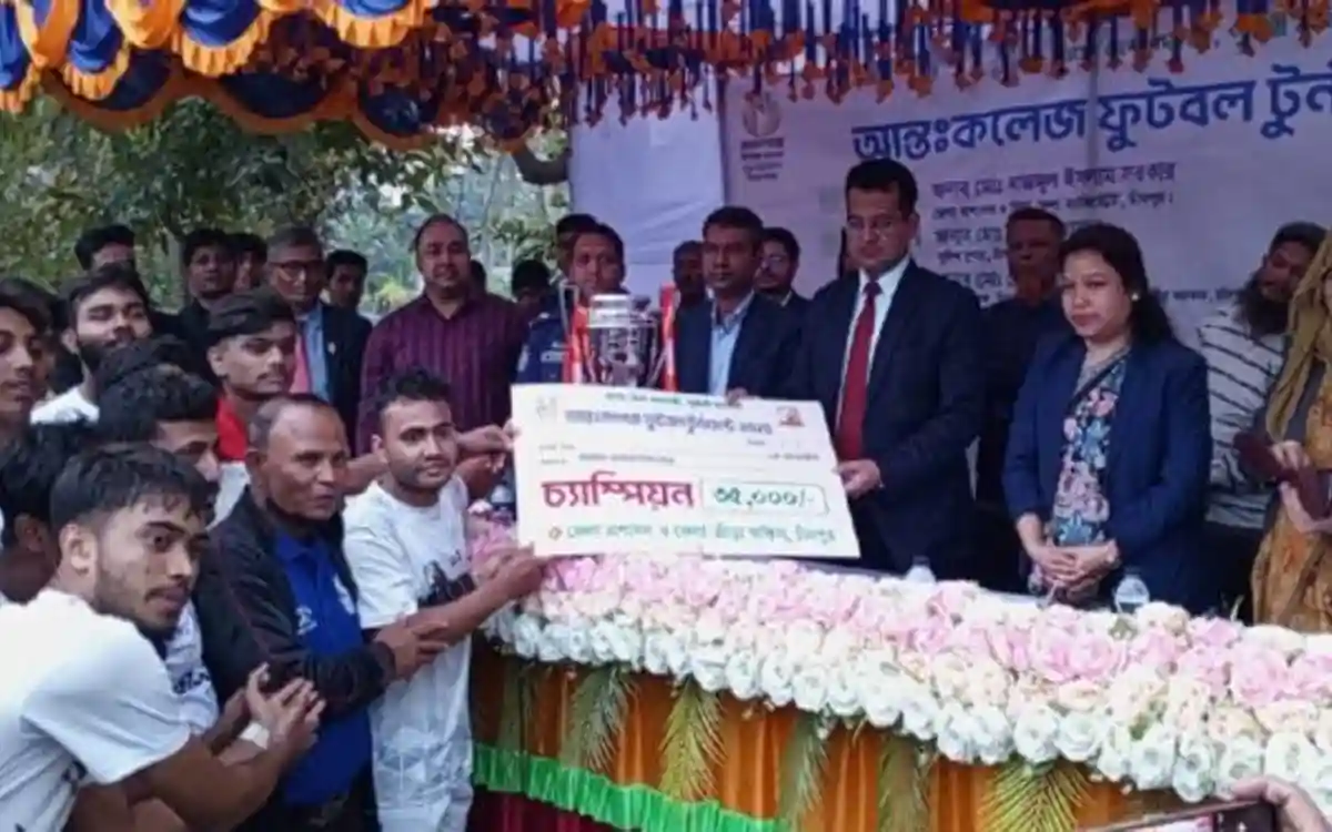 Rising Cumilla - Baburhat wins inter-college football final of Chandpur Youth Festival
