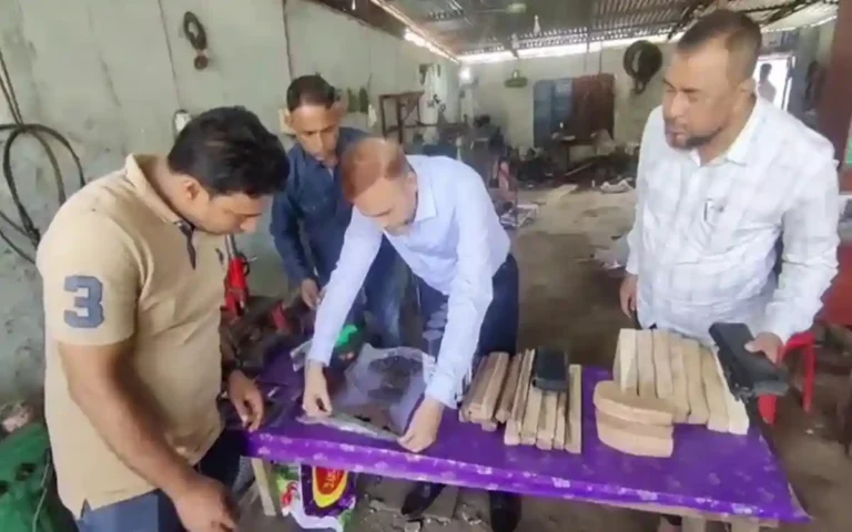 Rising Cumilla - Weapons factory hidden behind workshop in Lakshmipur, equipment including pistols seized