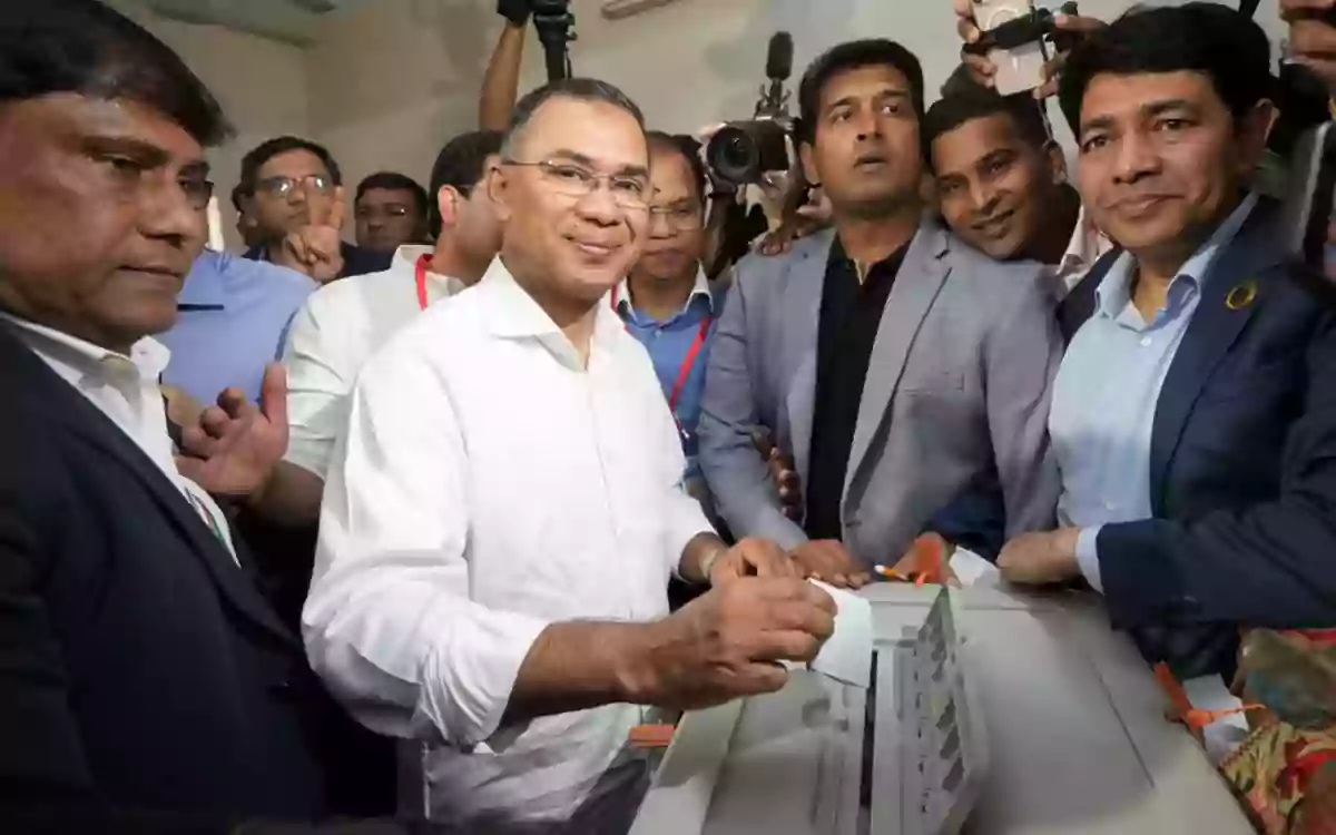 Rising Cumilla - Tarique Rahman votes with family, optimistic about victory