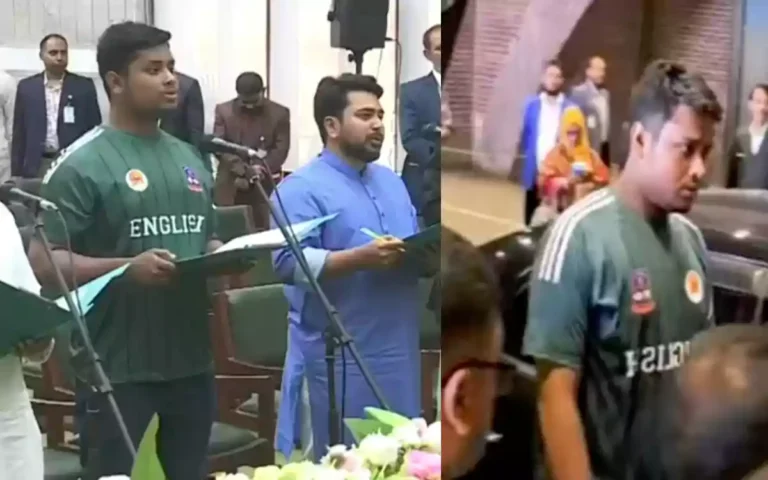 RisingCumilla - Newly elected MP Hasnat Abdullah took oath wearing that familiar outfit