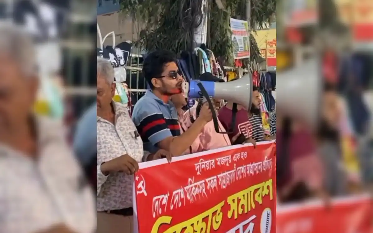 Rising Cumilla - Bus drivers hold protest rally in Comilla against US aggression