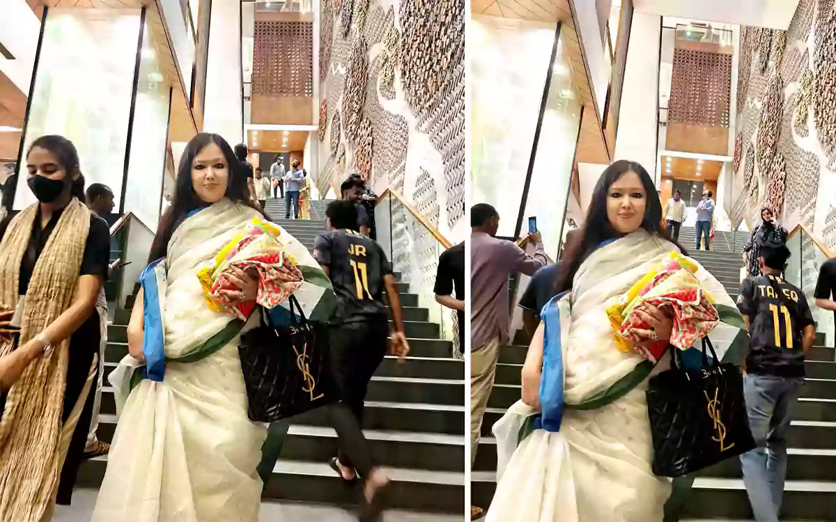 Rising Cumilla - Rumin Farhan was upset after not receiving a shopping bag after buying clothes from Aarong, and returned home with the clothes in her hand.