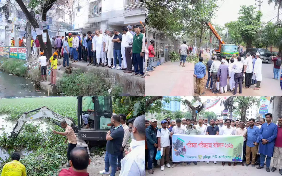 Rising Cumilla -Talpukurpar-DC removes electricity poles to clean pond and widen road—Comilla City Administrator's continuous campaign