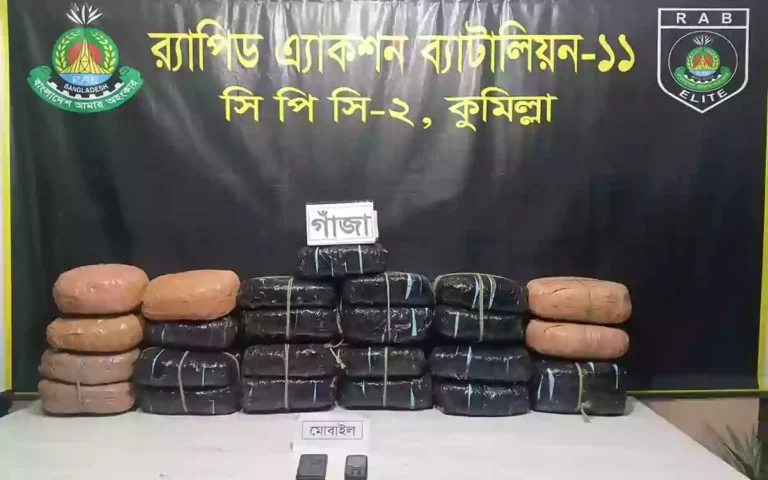 Rising Cumilla - Pickup seized with huge quantity of ganja in Comilla Sadar South, 2 arrested