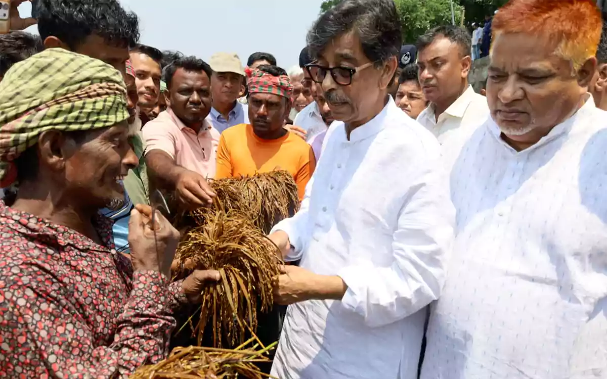 Rising Cumilla - Agriculture Minister inquires about farmers affected by floods and heavy rains in Brahmanbaria's Medir Haor