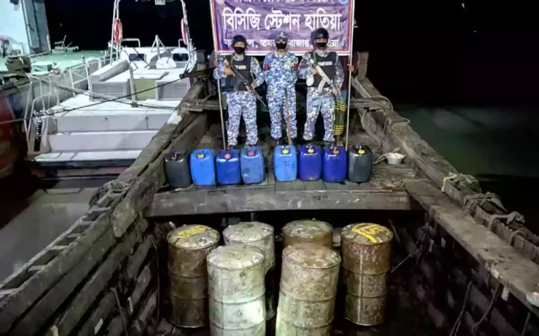 Rising Cumilla - Boat with oil seized for evading customs and taxes in Hatiya