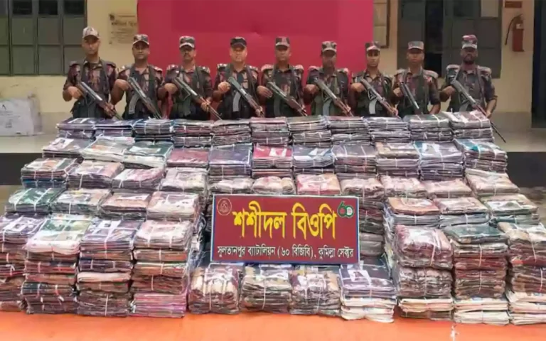 Rising Cumilla - Indian sarees worth around Tk 17 million seized at Comilla border