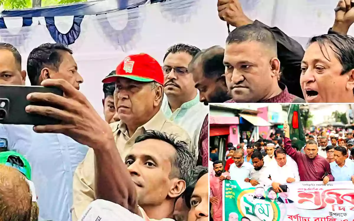 Rising Cumilla - Workers' Party procession and street meeting on the occasion of May Day in Nabinagar, Brahmanbaria