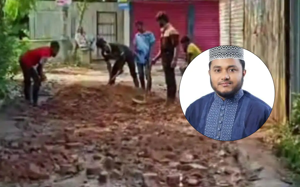 ব্রাহ্মণপাড়া মাধবপুর ইউনিয়ন চেয়ারম্যান প্রার্থী মোস্তাফিজুর রহমানের নিজ উদ্যোগে রাস্তা সংস্কার