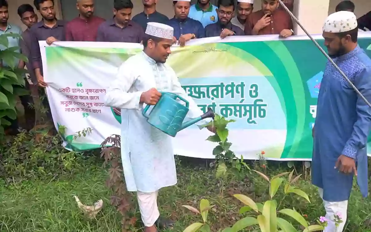 RisingCumilla - Chhatra Shibir plants and distributes saplings in Comilla city.