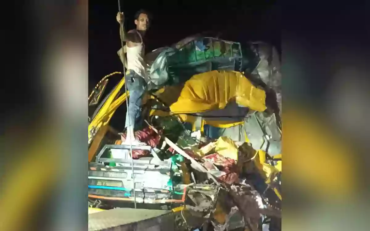 RisingCumilla - Three vehicles collide in succession in Comilla's Chauddagram; truck helper killed.