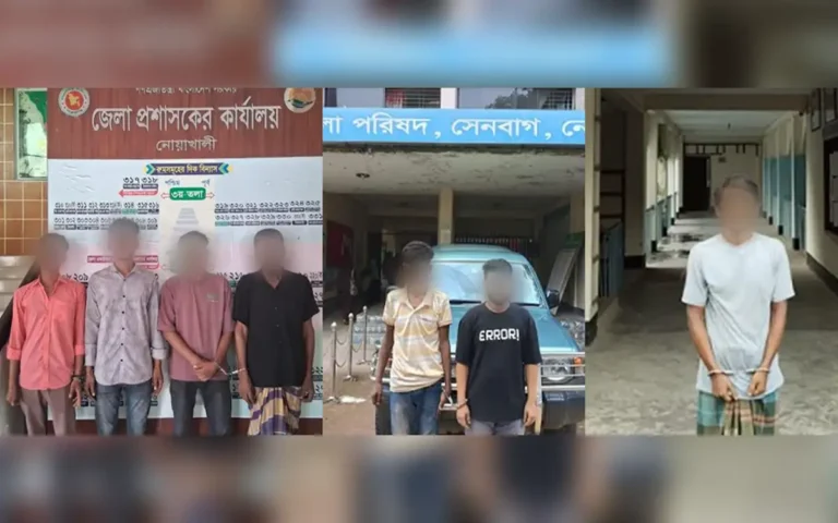 নোয়াখালীতে সাত ইয়াবাসেবীর কারাদণ্ড