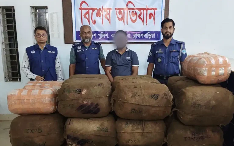ব্রাহ্মণবাড়িয়ার কসবায় পুলিশের অভিযানে ৩৬০ কেজি গাঁজা উদ্ধার