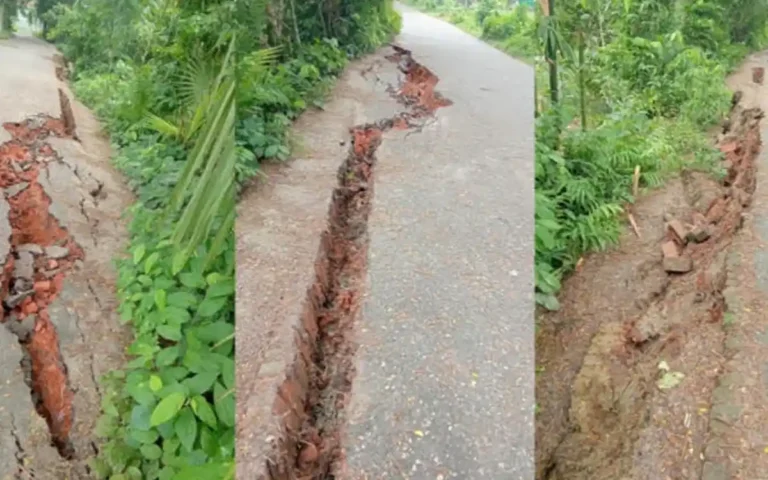 মরণফাঁদে পরিণত হয়েছে চান্দিনার গুরুত্বপূর্ণ গ্রামীণ সড়ক, যোগাযোগ বিচ্ছিন্ন হওয়ার শঙ্কায় ৭ গ্রাম