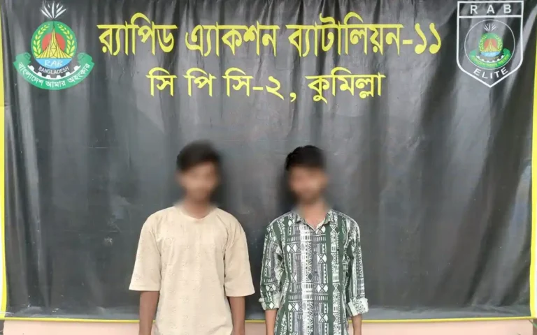 কুমিল্লায় ১০০ কেজি গাঁজাসহ দুই যুবক গ্রেপ্তার, নোহা গাড়ি জব্দ