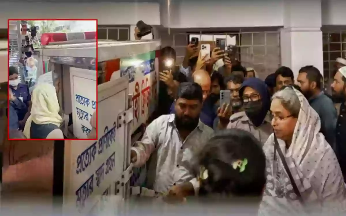 Rising Cumilla - Dipu Moni bade a final farewell to her husband after being released on parole.