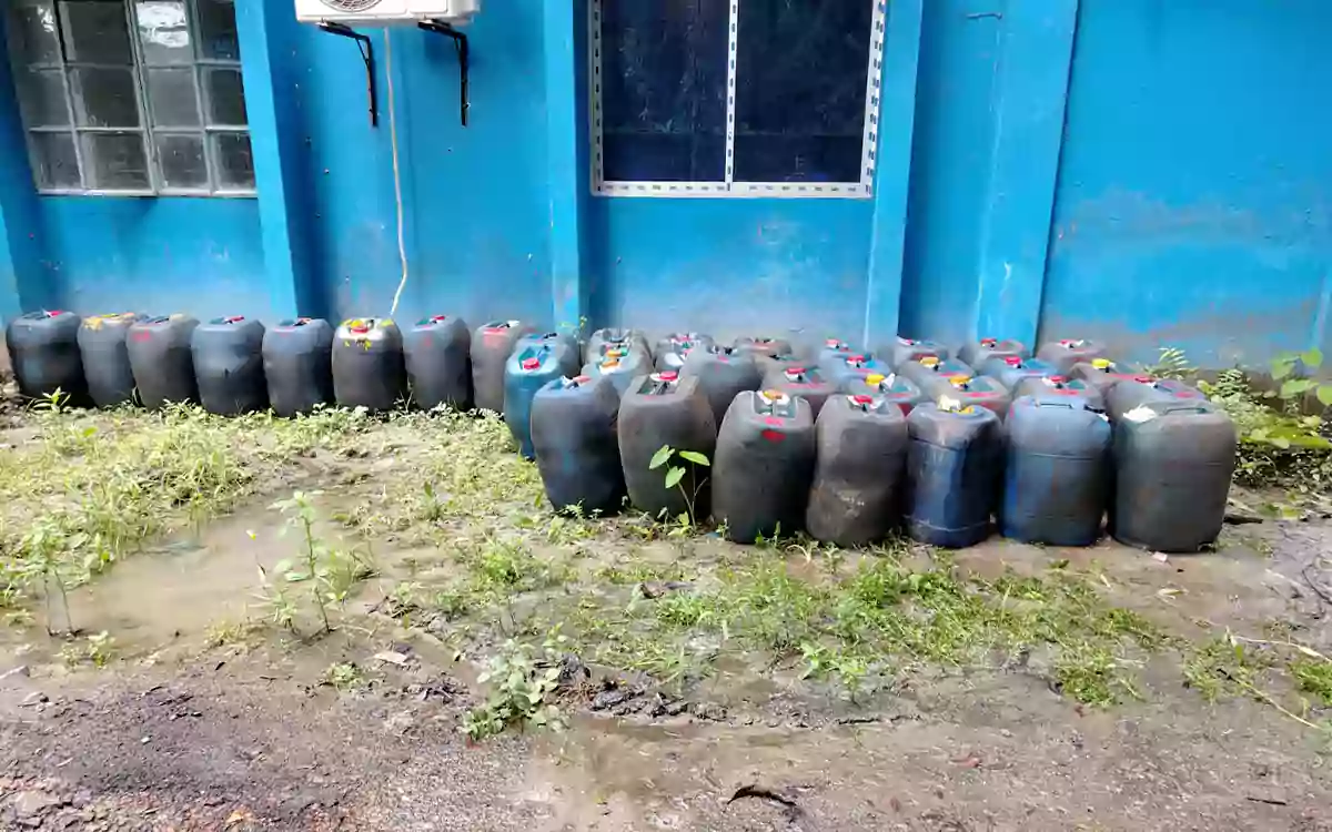 Rising Cumilla - 1,800 liters of stolen diesel seized at the ferry terminal in Hatiya.
